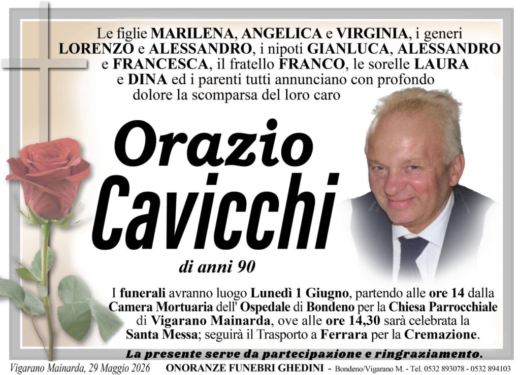 Orazio Cavicchi necrologio