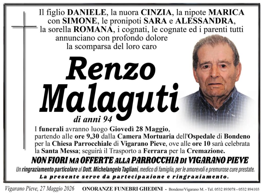 Renzo Malaguti necrologio