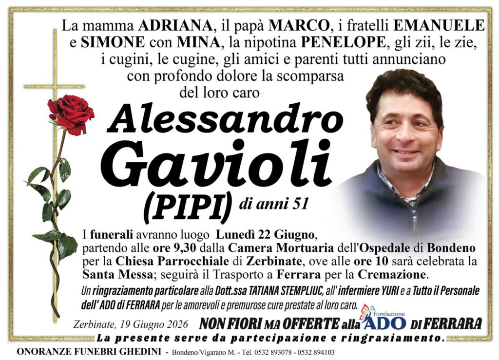 Alessandro Gavioli Necrologio