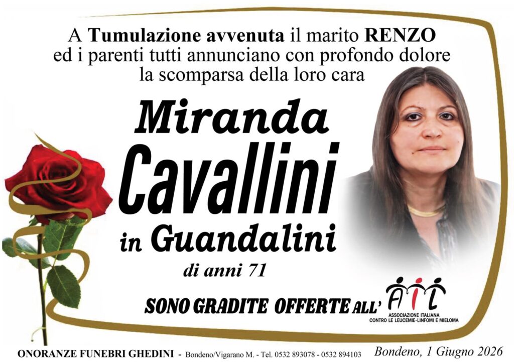 Miranda Cavallini necrologio
