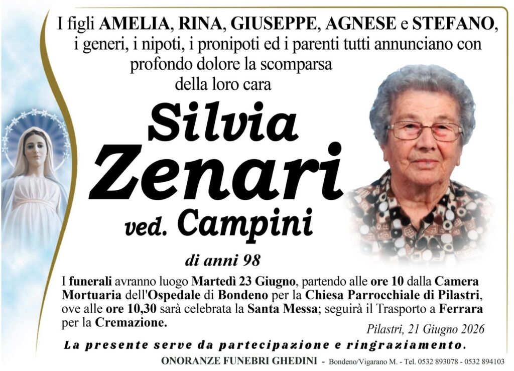 Silvia Zenari Necrologio